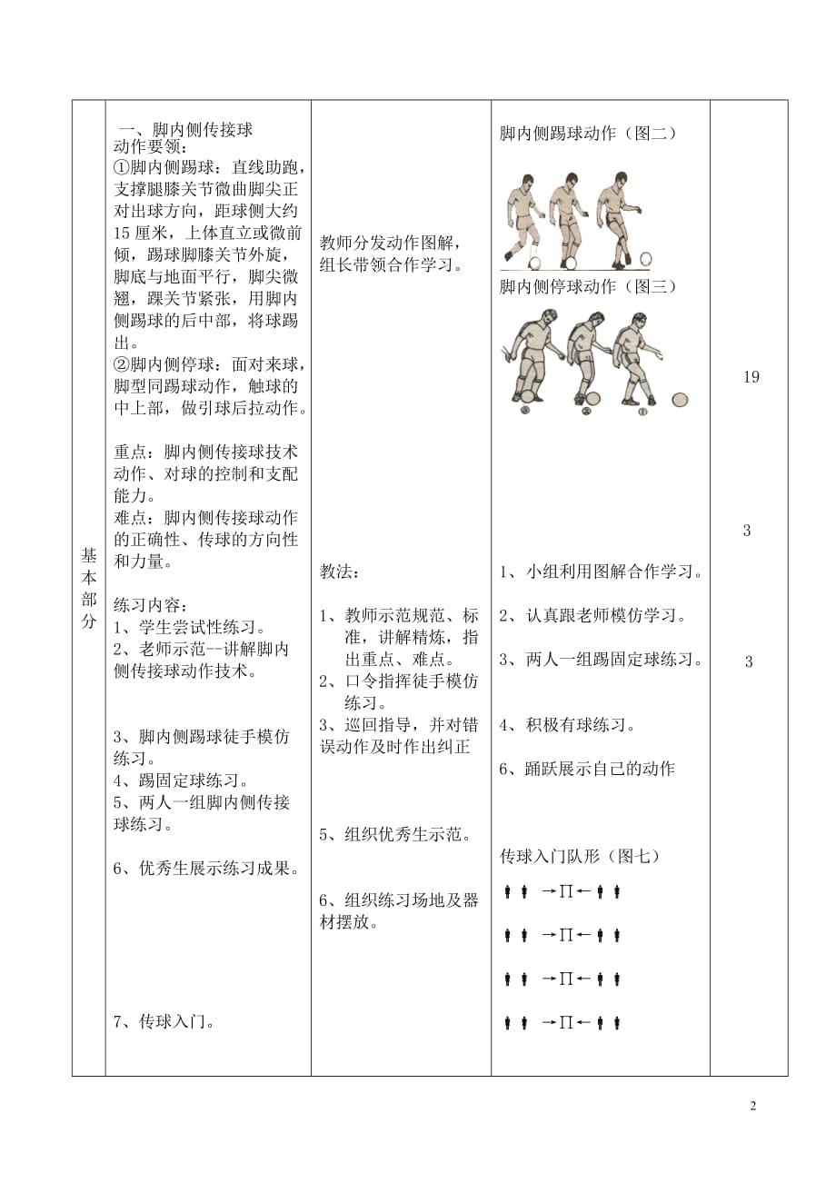 初中足球脚内侧传接球教案，技巧、策略与乐趣并重