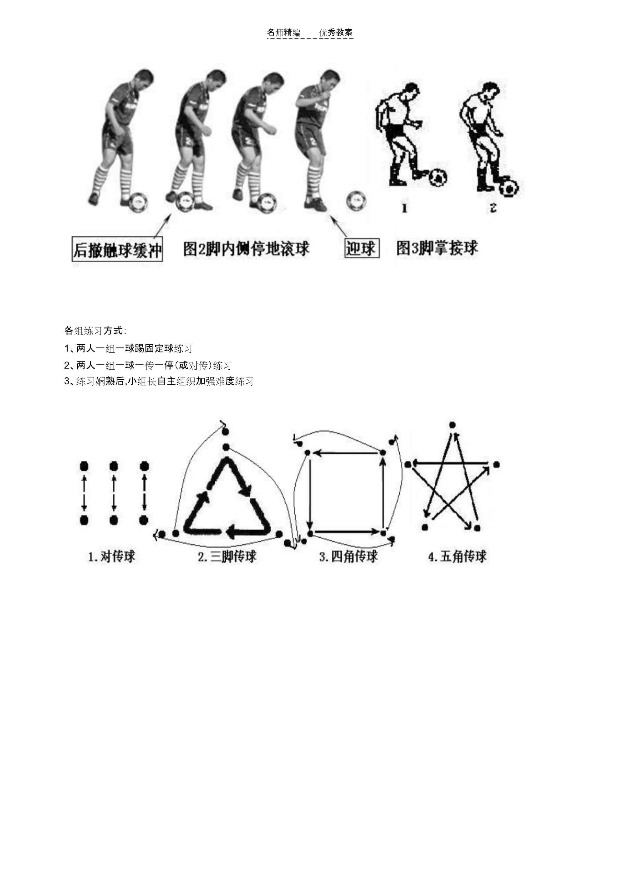 浙江足球，脚内侧传球技术单元训练计划