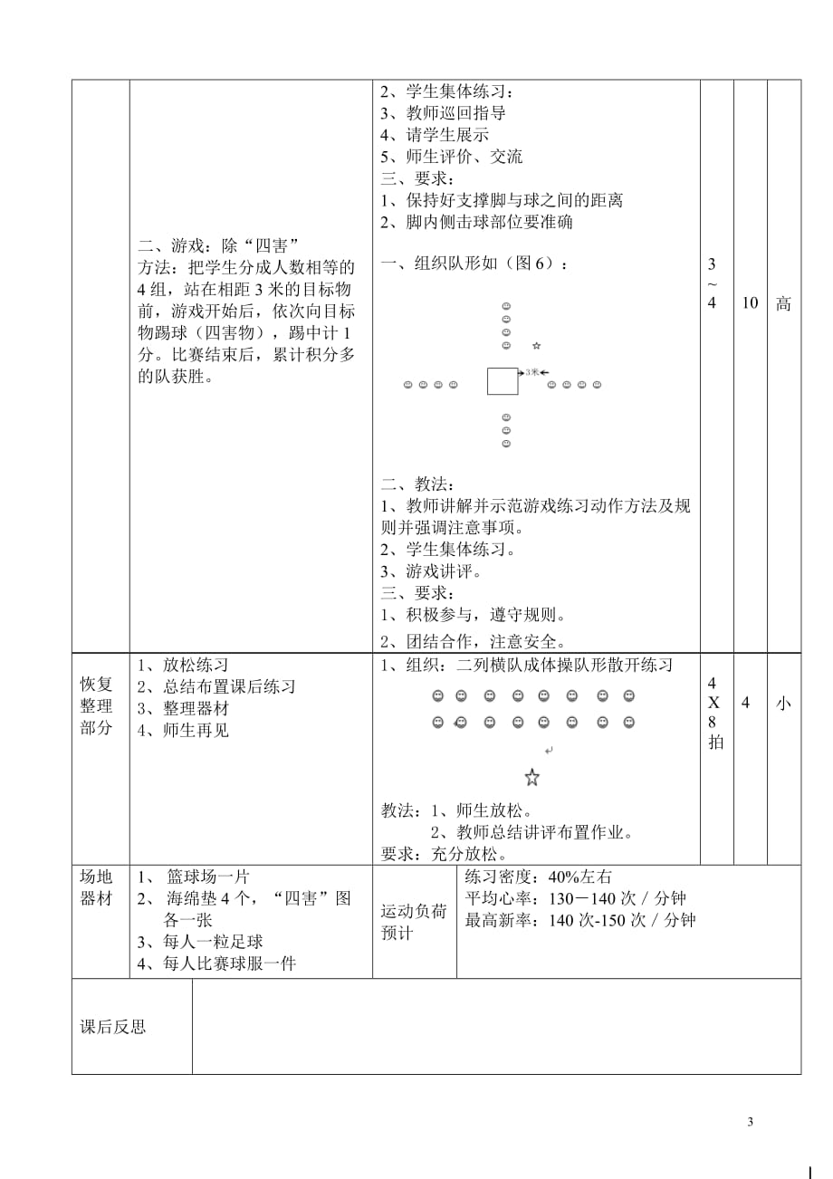 小学足球，脚内侧踢球技术教案